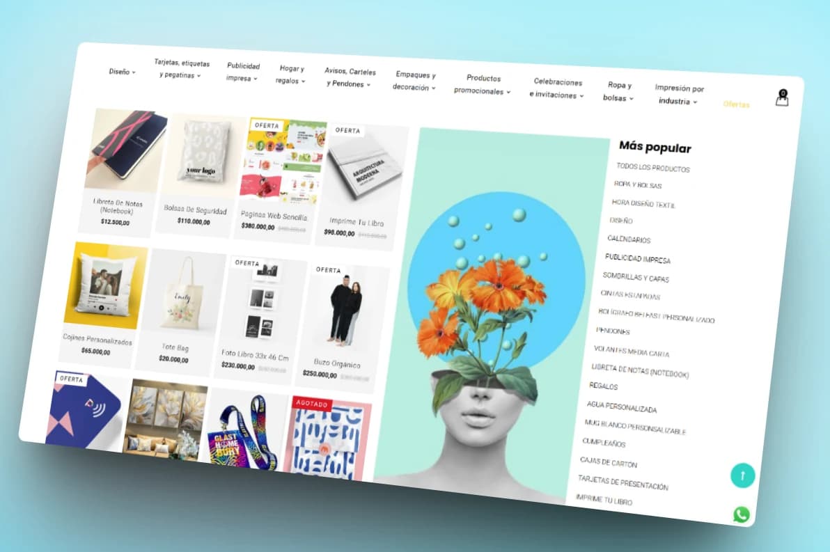 E-commerce Store Focused on Printing, Design, and Creation